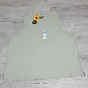 NWT Carhartt Womens Light Green Relaxed Fot Sleeveless Tank Top - Size 2X